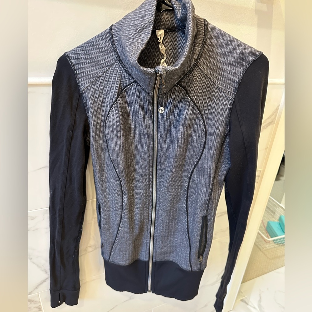 Lululemon Zip-Up Gray Herringbone Jacket